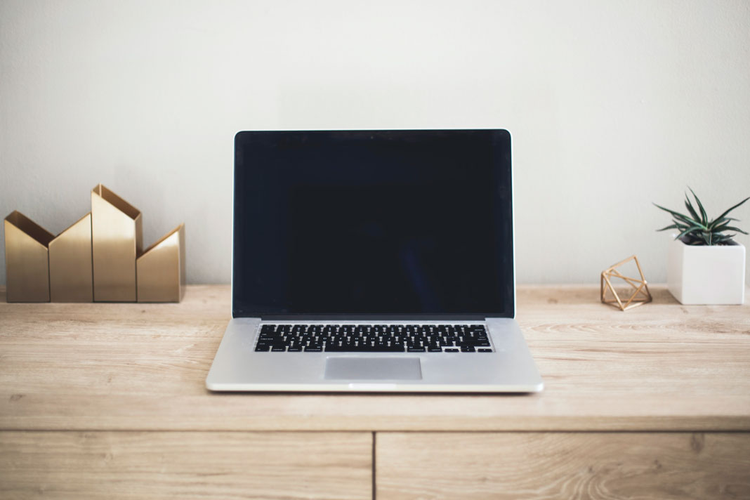 laptop on a desk