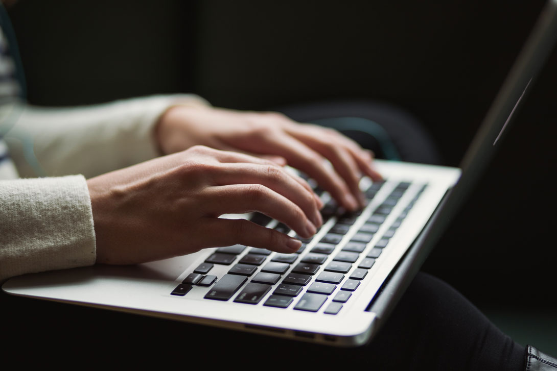 person using a laptop