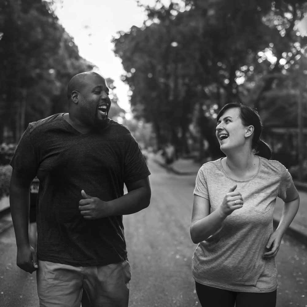 a man and woman exercising